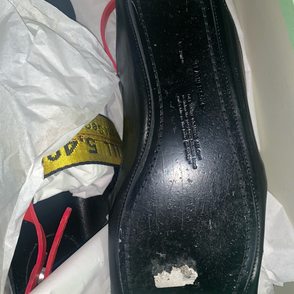 AUTHENTIC OFF WHITE LOGO TIE STRAP SANDALS.